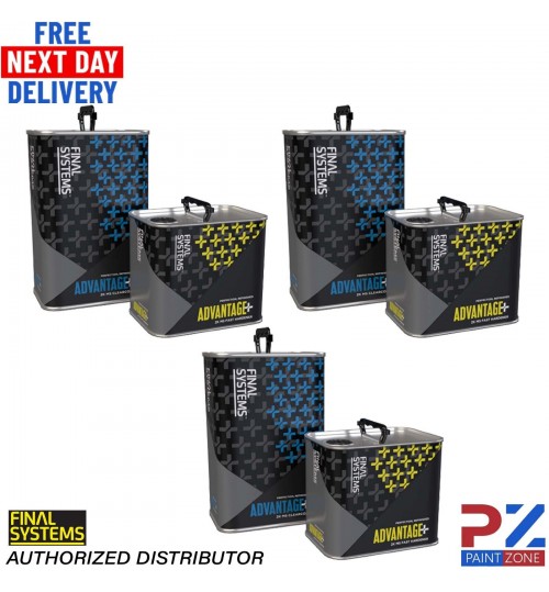 3X FINAL SYSTEMS ADVANTAGE+ 2K MS CLEAR COAT LACQUER KIT 7.5L - MS FAST HARDENER